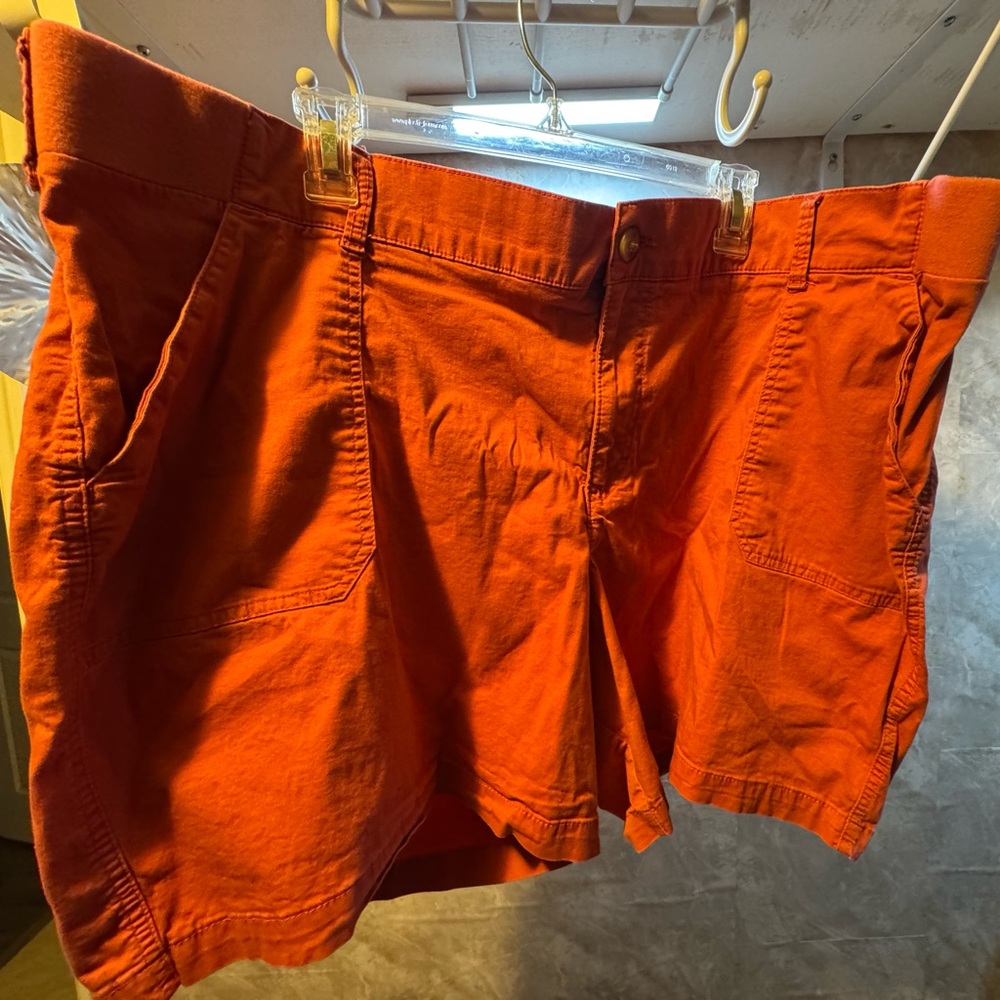 Lee Regular Fit Bermuda Shorts 26W Mid Rise Stretch Rust Orange